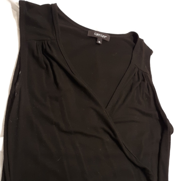 Karen Kane sleeveless faux wrap tank with side ties black XL - Picture 4 of 8